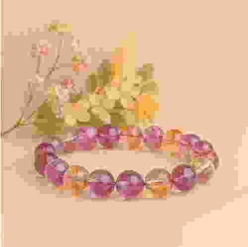 Natural Ametrine Crystal Beads Bracelet