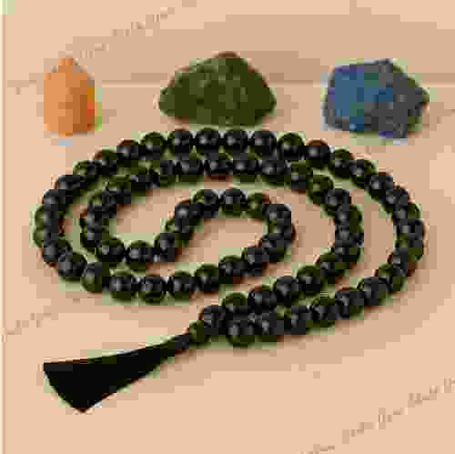 Natural Black Hakik 108 Beads Japa Mala Rosary 24 inch
