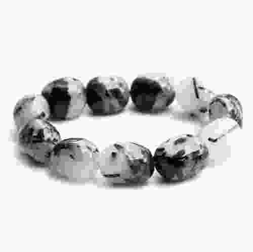 Black Rutilated Tumble Beads Bracelet