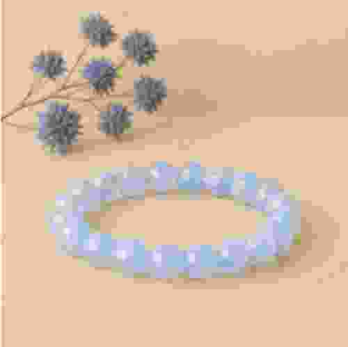 Shubh Gems Blue Lace Agate Bracelet