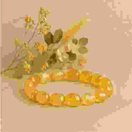 Citrine Tumble Beads Stretchable Bracelet 