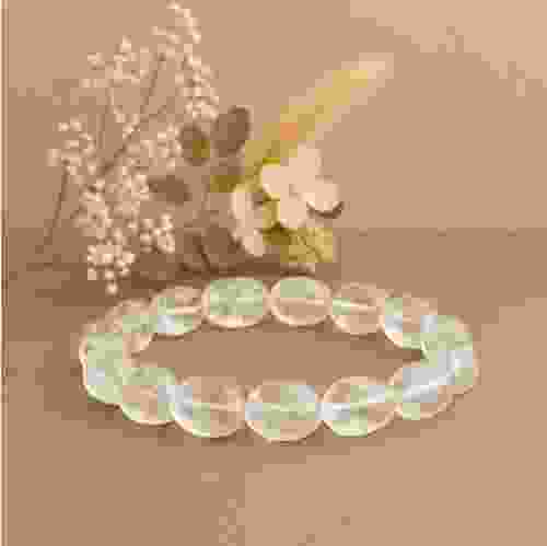 Clear Quartz Crystal (Sphatik) Tumble Stretchable Bracelet 