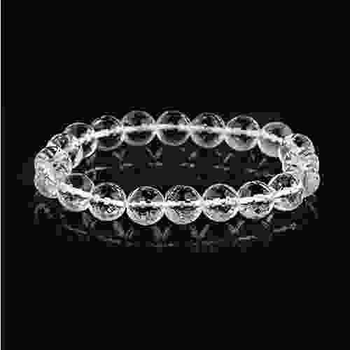 Clear Quartz (Sphatik) Crystal Healing Stretchable Bracelet 