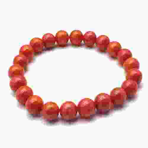 Red Coral Munga Beads Bracelet