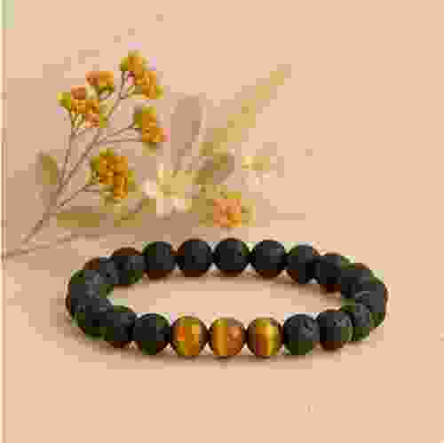 Natural Lava Stone Beads Bracelet