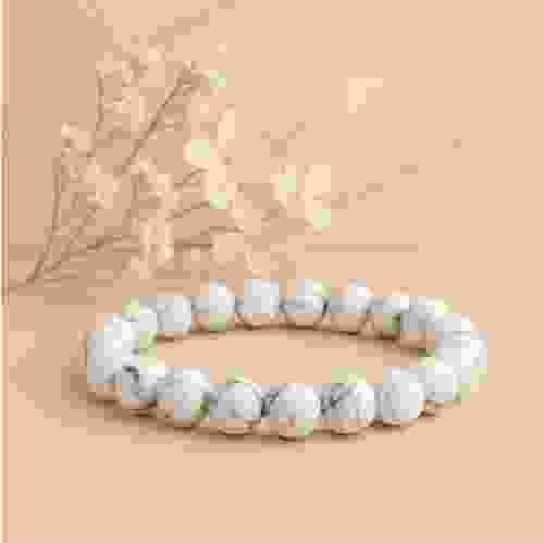 Natural Howlite Beads Bracelet