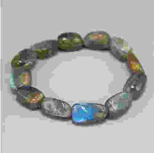 Labradorite Tumble Beads Stretchable Bracelet