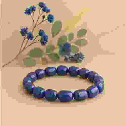 Lapis Lazuli Tumble Beads Stretchable Bracelet