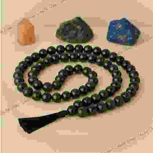 Natural Black Obsidian108 Beads Japa Mala Rosary 