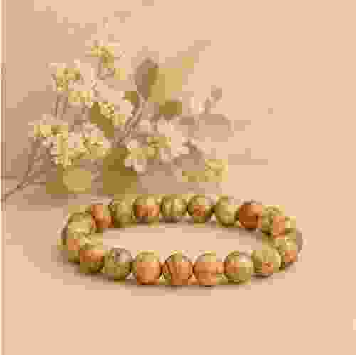 Picture Jasper Beads Stretchable Bracelet 