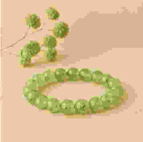 Shubh Gems Prehnite Bead Bracelet
