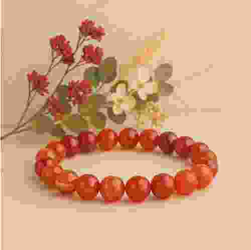Natural Red agate gemstone beads bracelets 
