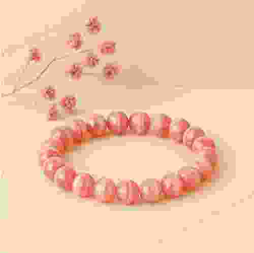 Rhodochrosite Gemstone Stretchable Bracelet 