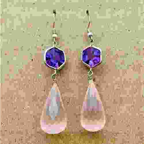 Amethyst & Rose Quartz Earrings
