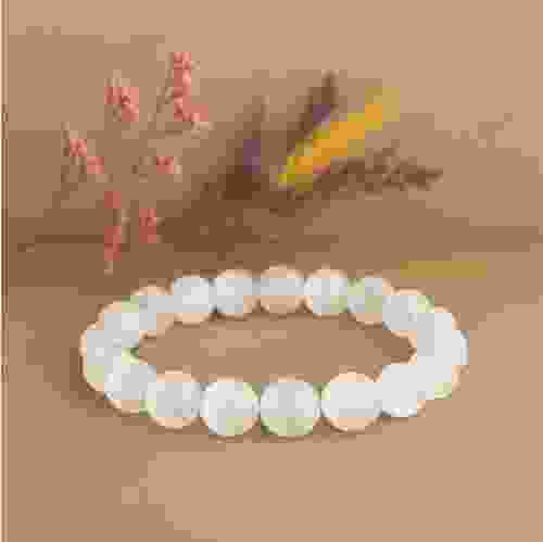 Selenite Beads Stretchable Bracelet 