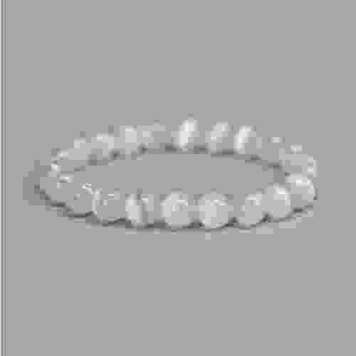 Selenite Beads Stretchable Bracelet 