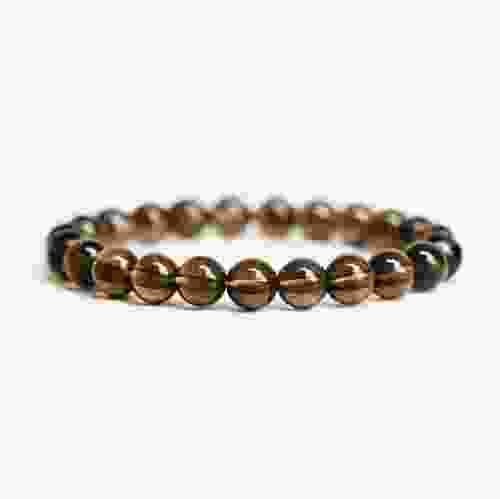 Smoky Quartz Beads Stretchable Bracelet 