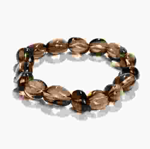 Smoky Quartz Tumble Stretchable Bracelet 