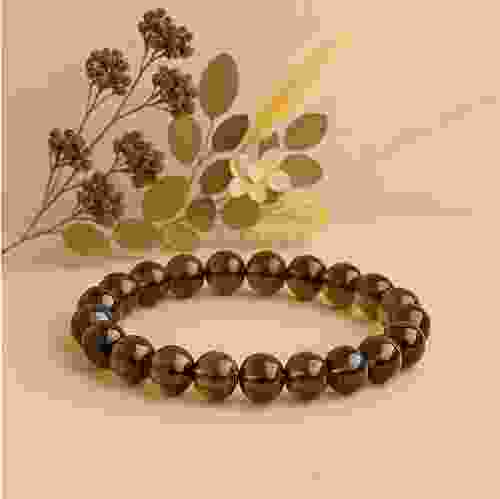Smoky Quartz Beads Stretchable Bracelet 