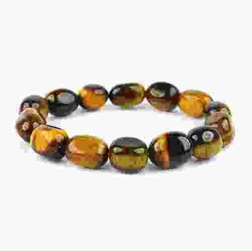 Tiger Eye Tumble Beads Stretchable Bracelet 