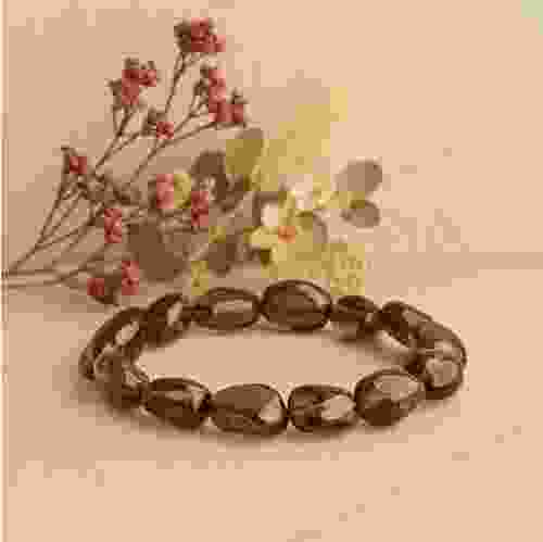 Smoky Quartz Tumble Stretchable Bracelet 