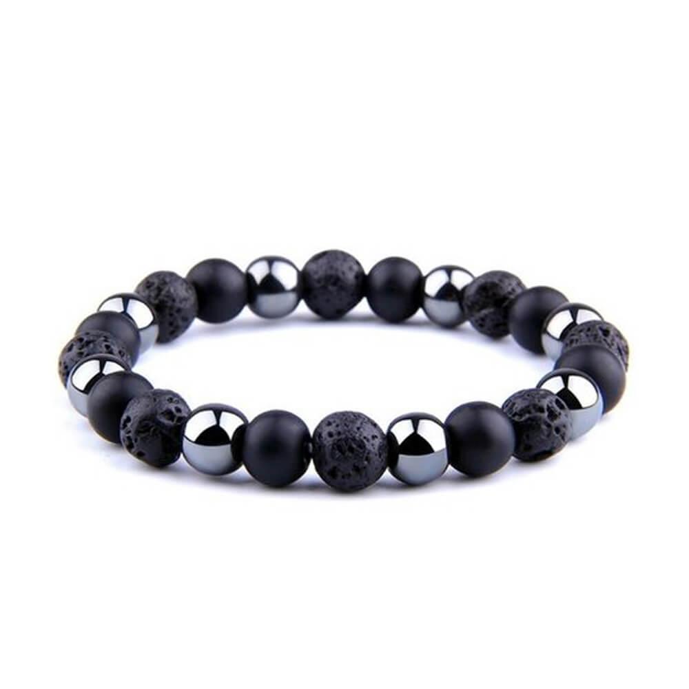 Hematite, Tourmaline & Lava Bracelet