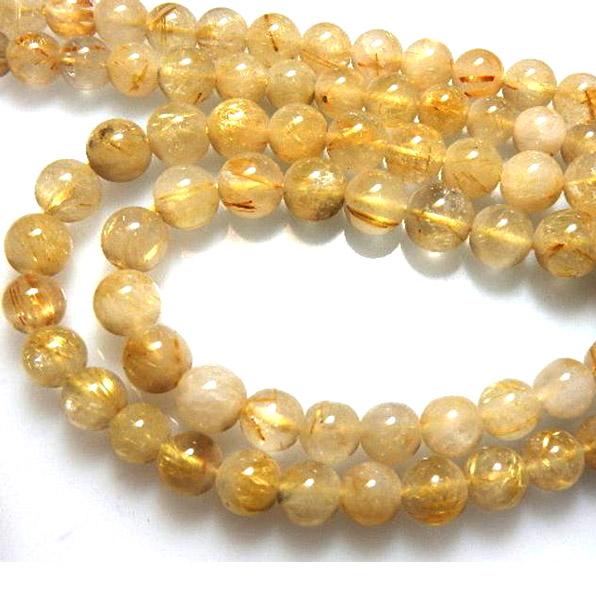 Golden Rutilated Quartz Beads String