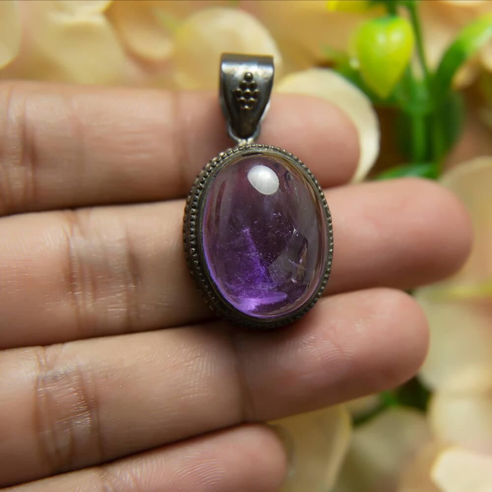 Amethyst Silver Pendant