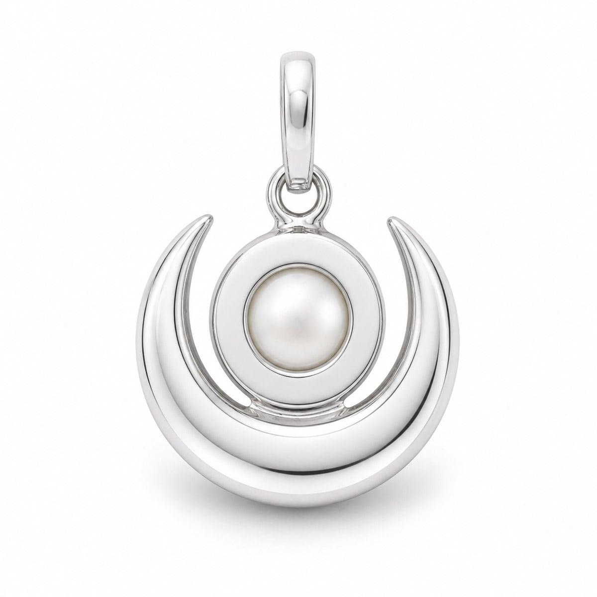 Half Moon Pearl (Moti) Silver Pendant