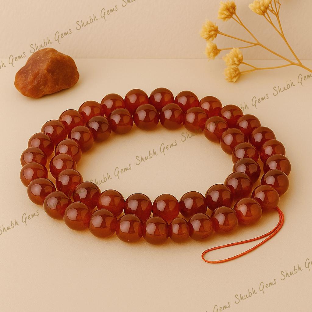 Hessonite (Gomed) Garnet Beads Strand