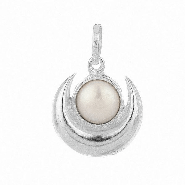 Half Moon Pearl (Moti) Silver Pendant