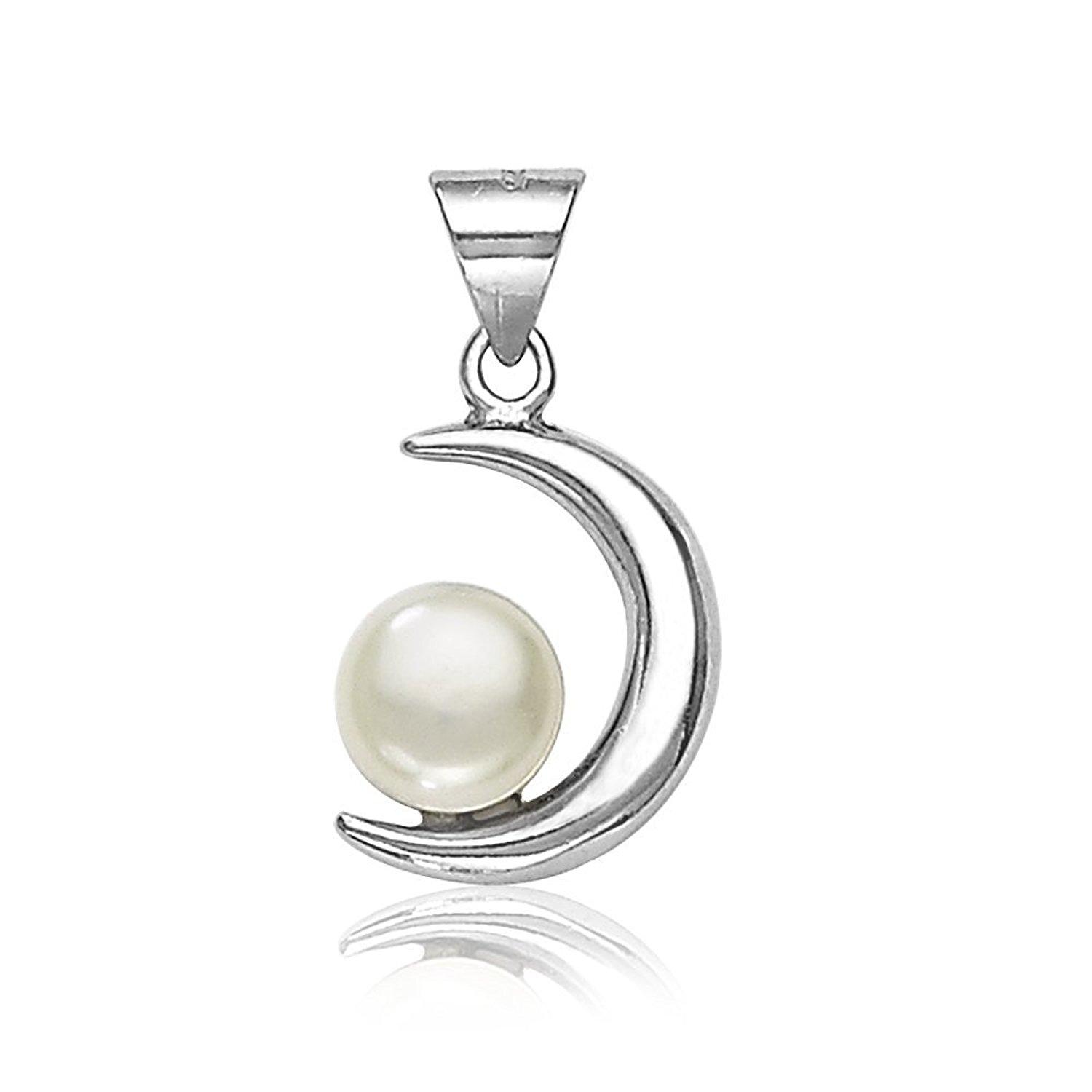 Half Moon Pearl (Moti) Silver Pendant