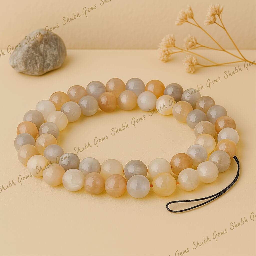 Multicolor Moonstone Beads Strand