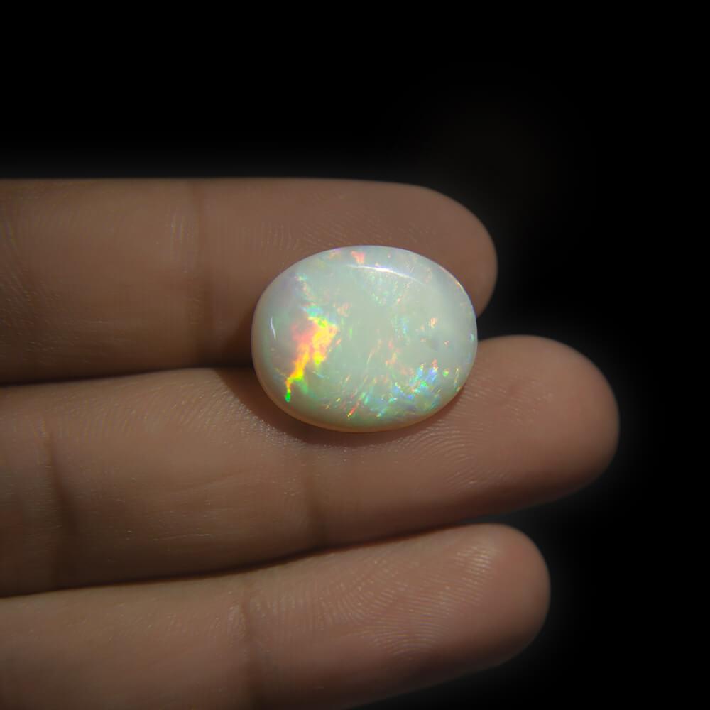 White Opal with Fire - 9.58 Carat