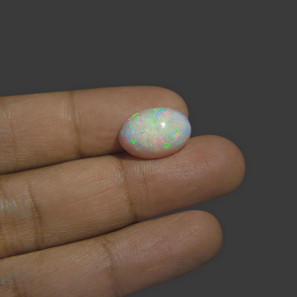 White Opal With Fire - 6.32 Carat
