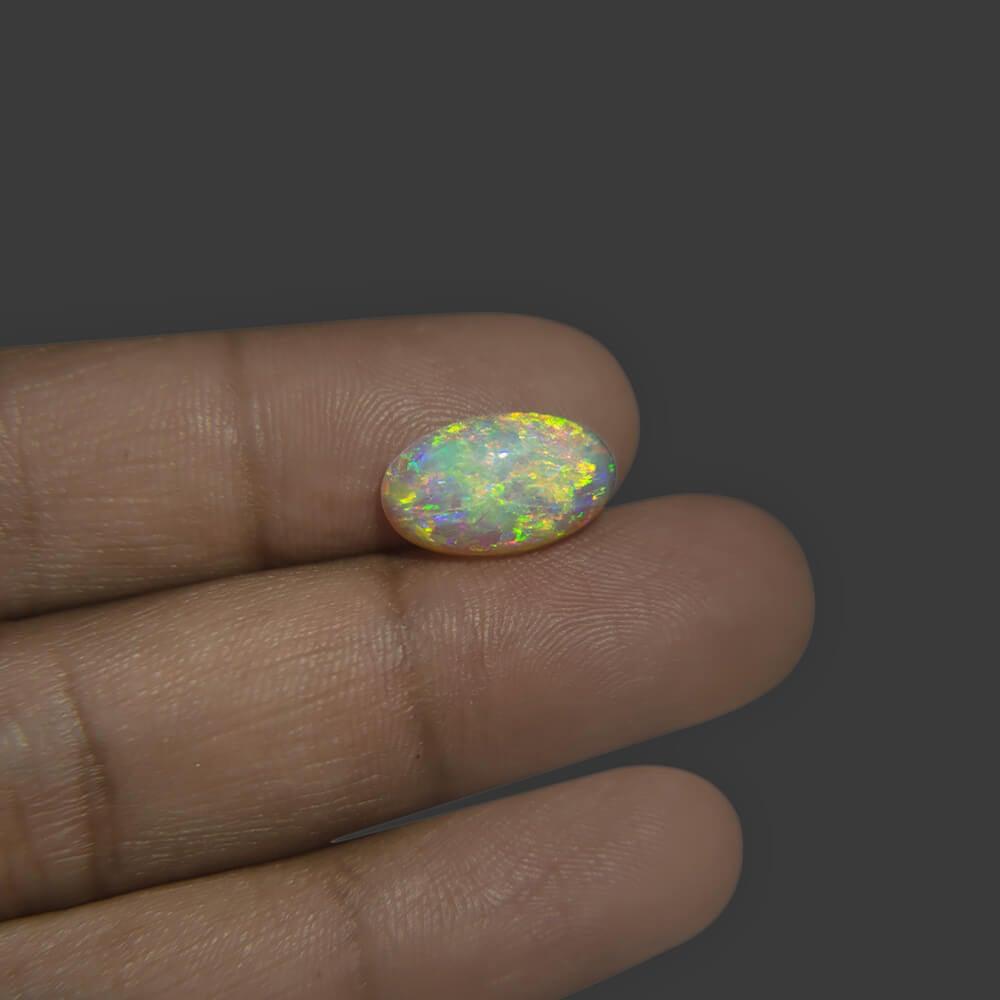 White Opal With Fire - 3.46 Carat