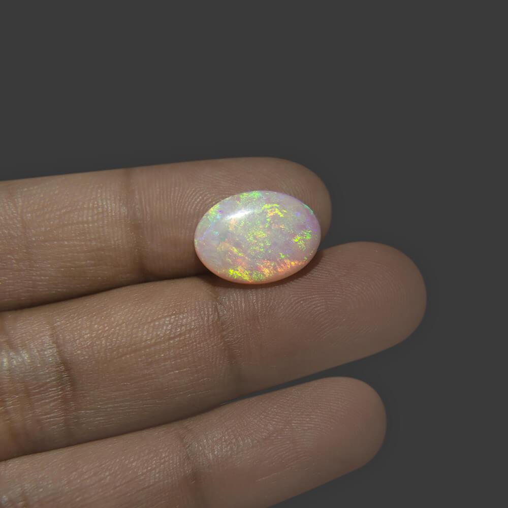 White Opal With Fire - 5.66 Carat