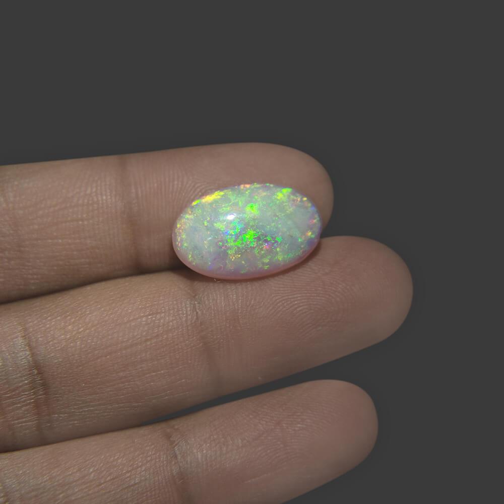 White Opal With Fire - 6.86 Carat