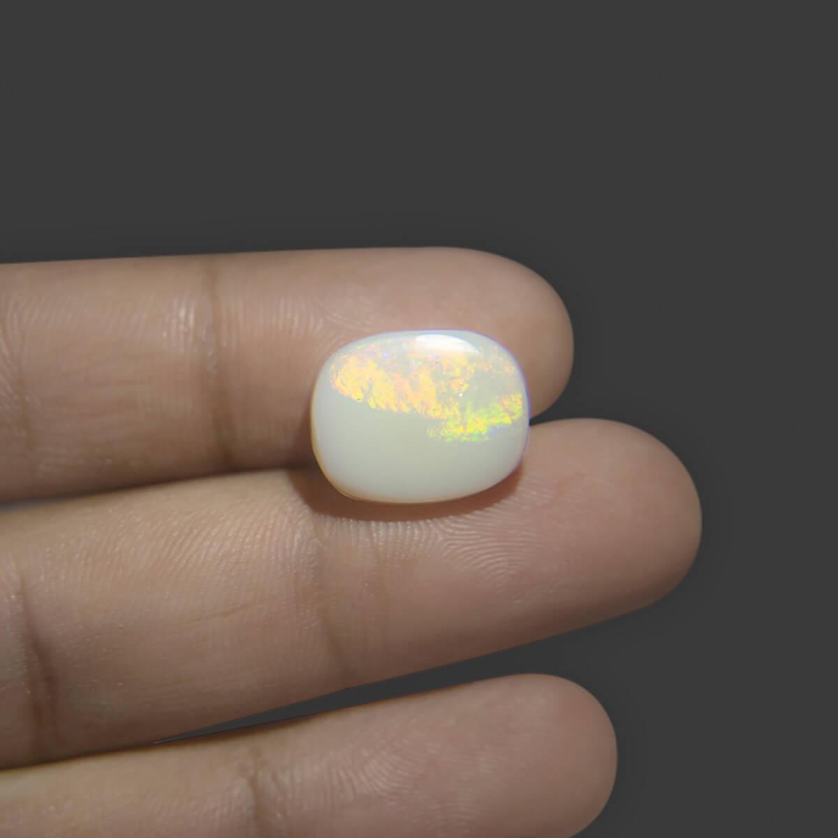 White Opal With Fire - 7.41 Carat