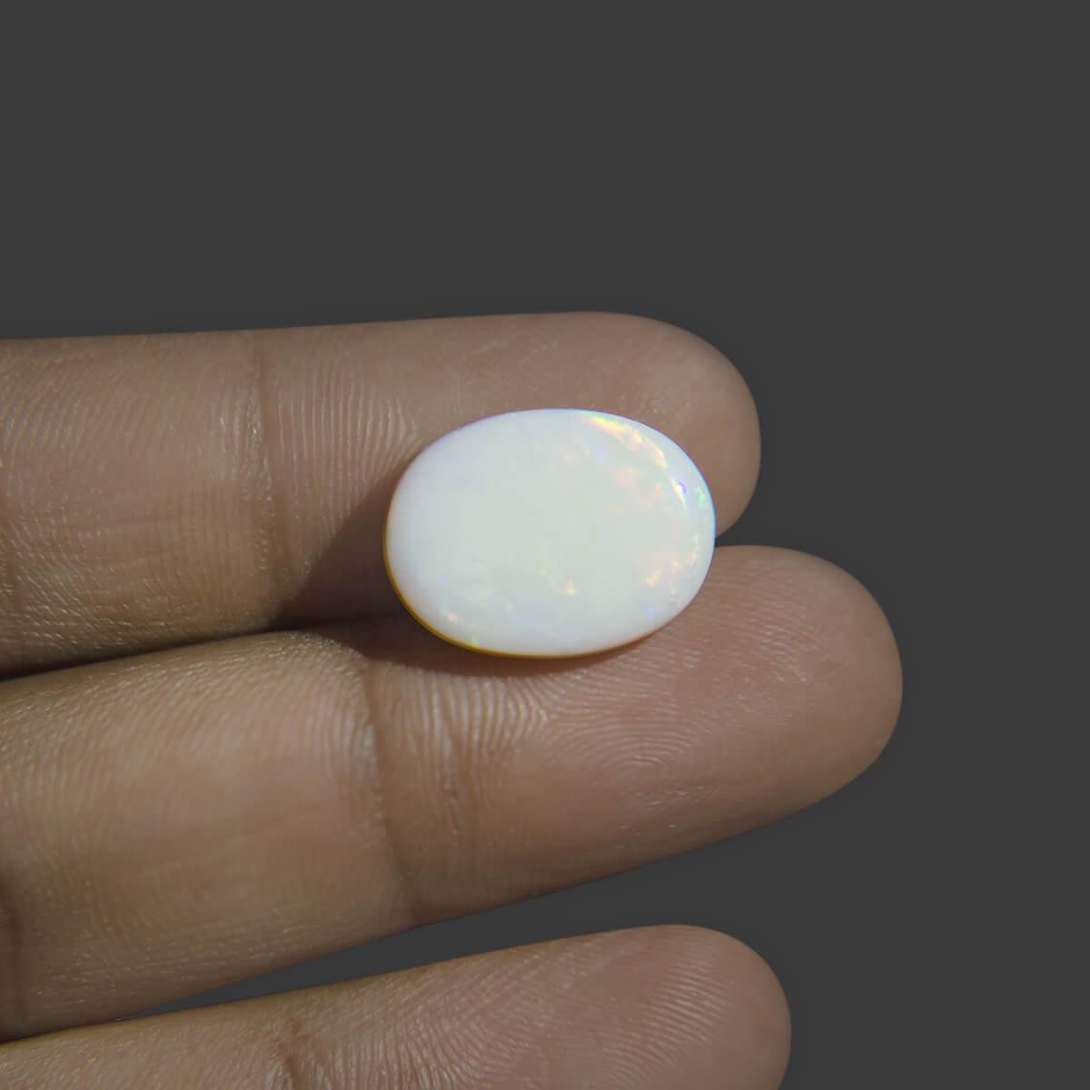 White Opal With Fire - 7.44 Carat