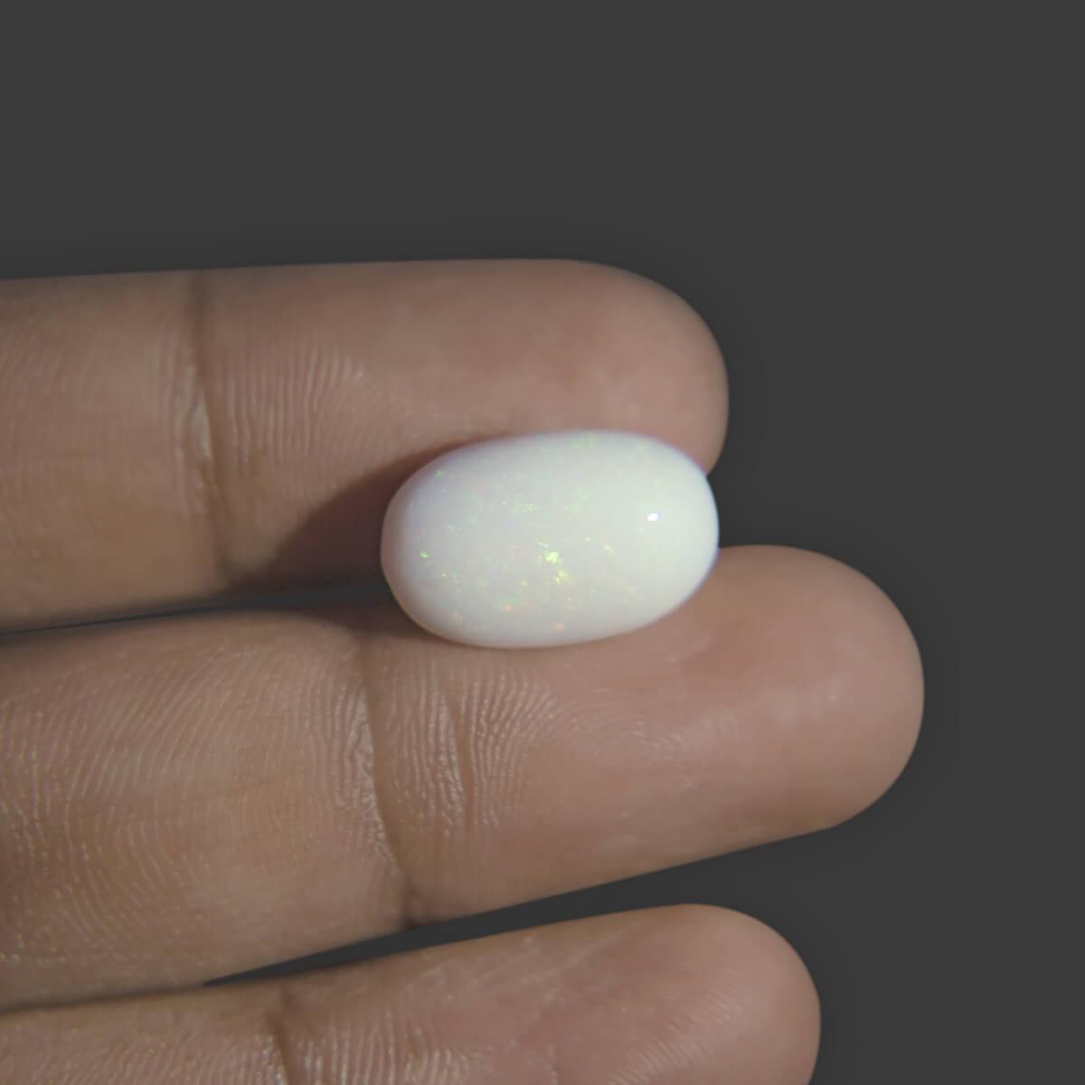 White Opal With Fire - 6.81 Carat