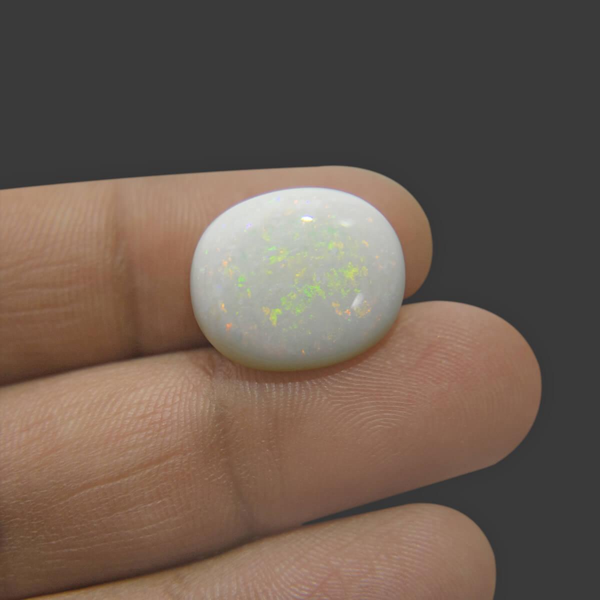 White Opal With Fire - 9.56 Carat