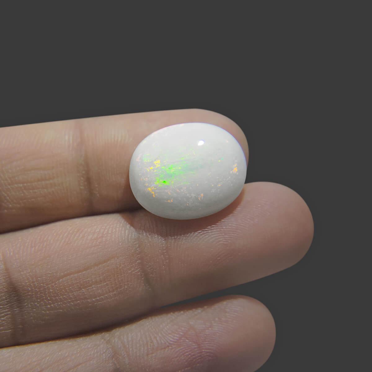 White Opal With Fire - 9.52 Carat