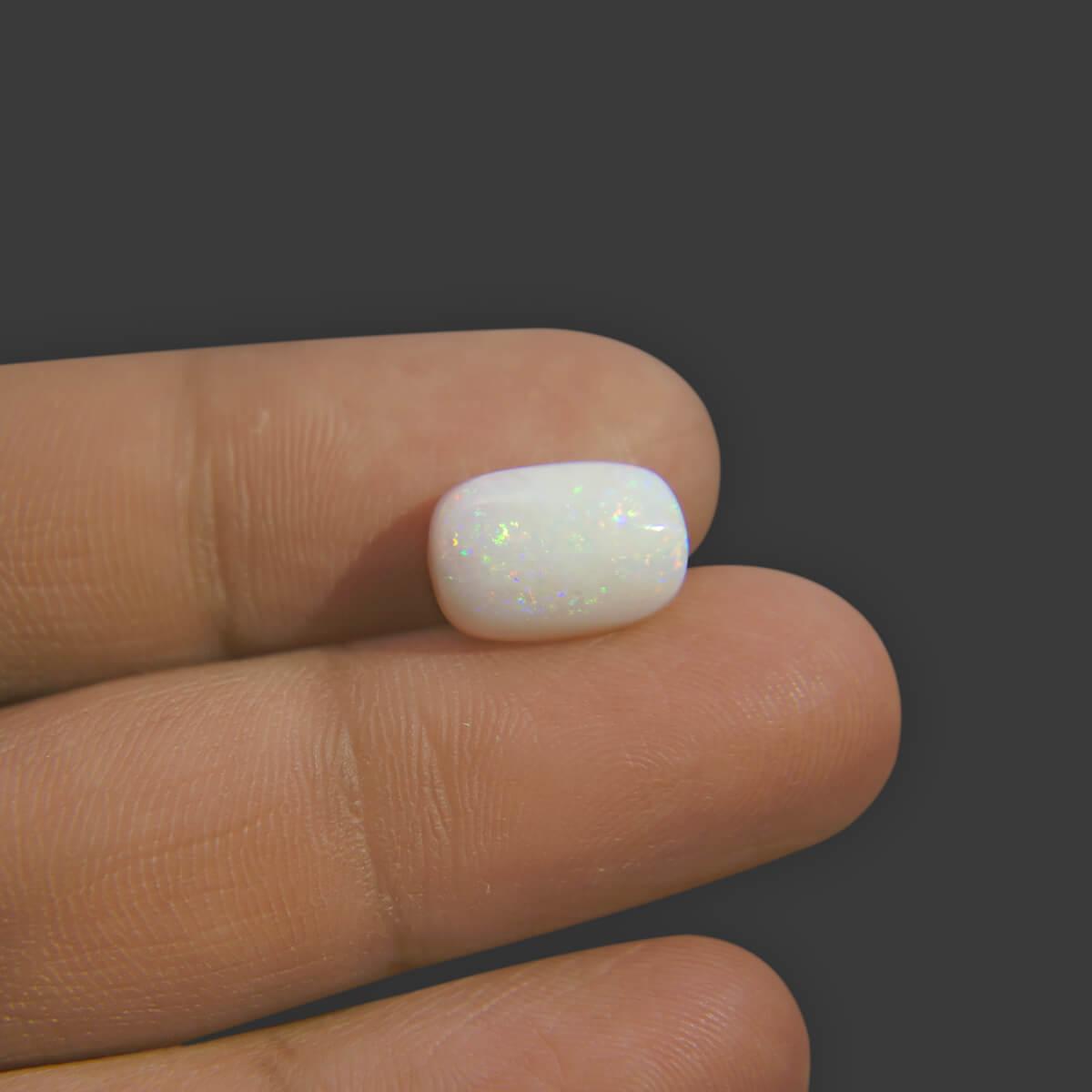 White Opal With Fire - 3.74 Carat