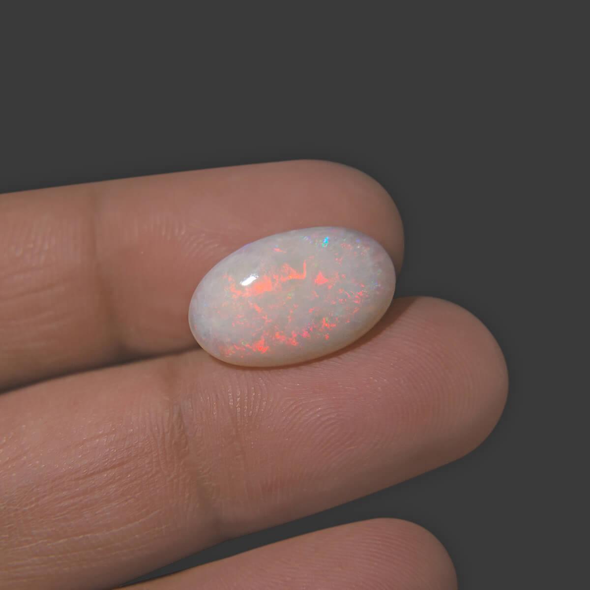 White Opal With Fire - 6.18 Carat