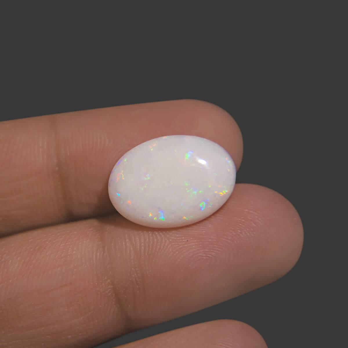 White Opal With Fire - 6.78 Carat