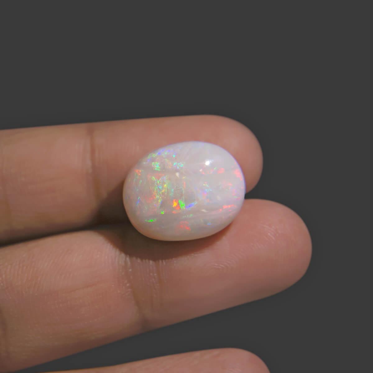 White Opal With Fire - 15.07 Carat