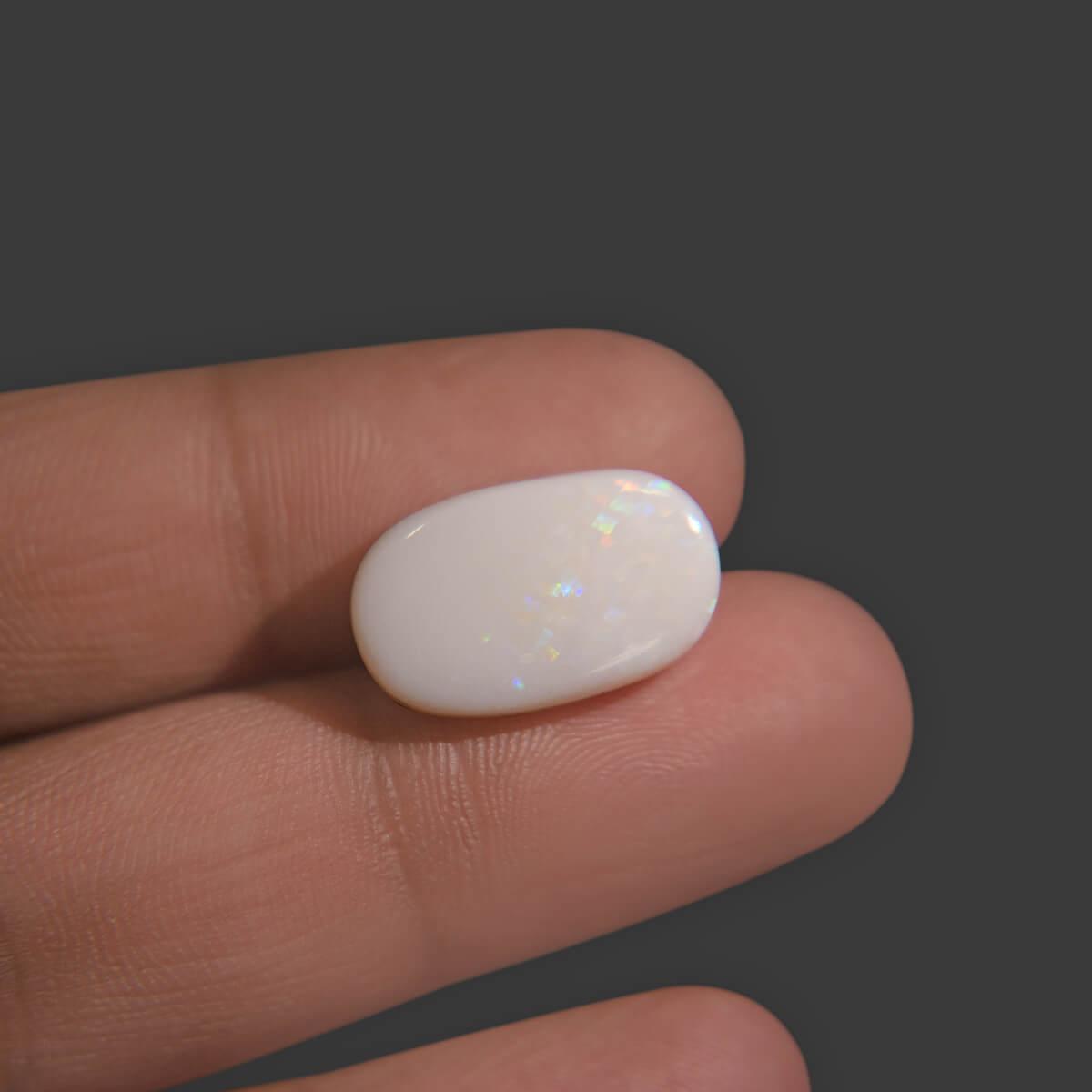 White Opal With Fire - 9.47 Carat