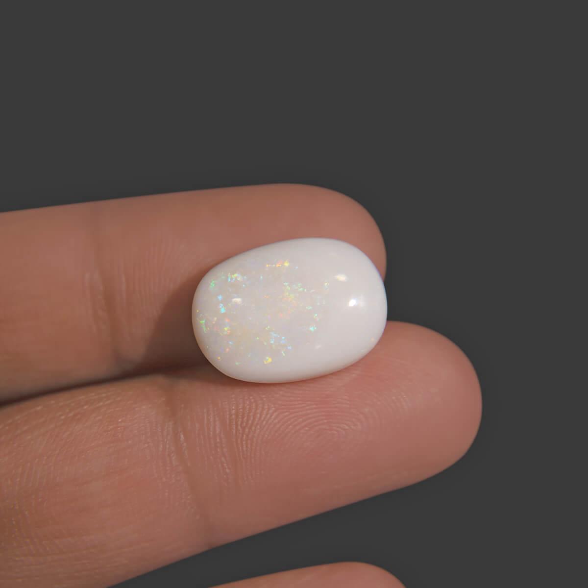 White Opal With Fire - 8.51 Carat