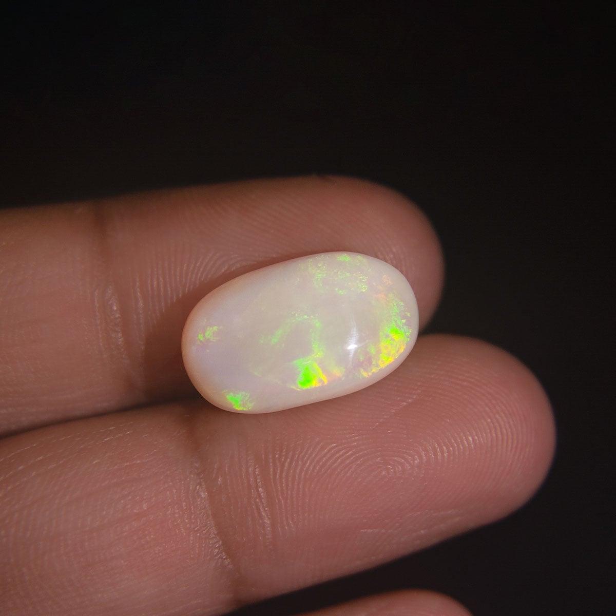 White Opal With Fire - 7.18 Carat